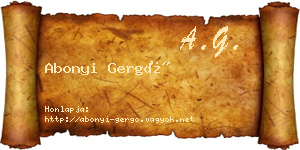 Abonyi Gergő névjegykártya